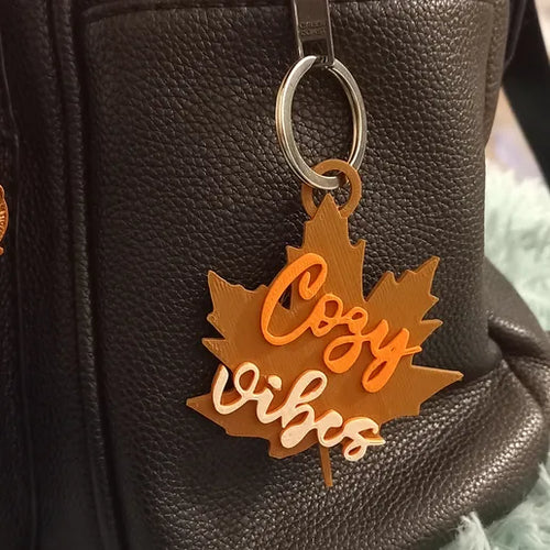 Charmanter Schlüsselanhänger Herbstblatt Cozy Vibes