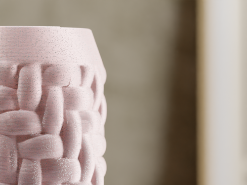 Cotton Vase, unique woven cotton structure