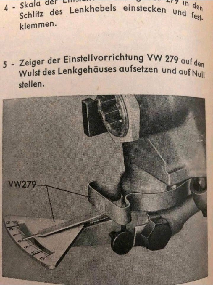 VW Matra 279 Sonderwerkzeug Lenkgetriebe Einstellung
